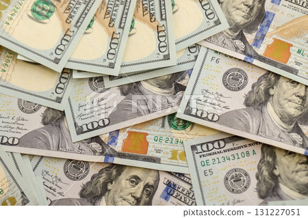 Background with money American hundred dollar bills. 100 dollar bills background 131227051
