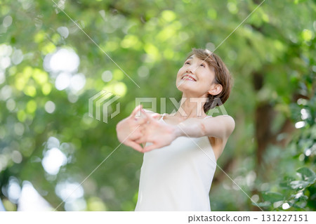 Yoga woman outdoors 131227151