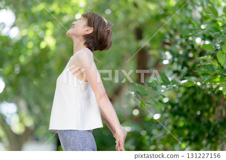 Yoga woman outdoors 131227156