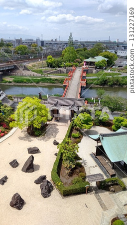 View from Kiyosu Castle, Japanese garden and Otebashi Bridge [Aichi Prefecture] 131227169
