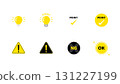 Icon set for inspiration, warnings, and points 131227199