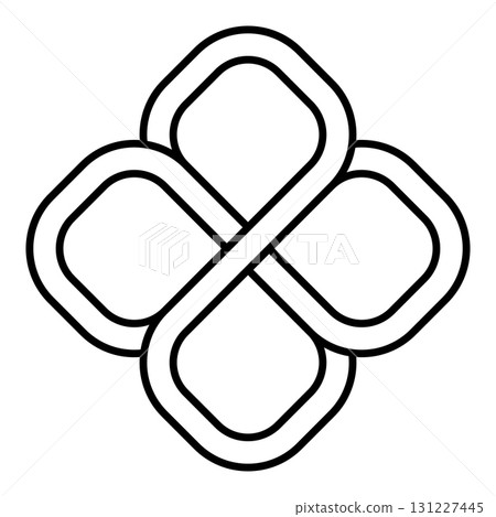 Symmetrical geometric knot emblem with infinity loop and diamond shapes Symmetrical geometric knot emblem with infinity loop and diamond shapes 131227445