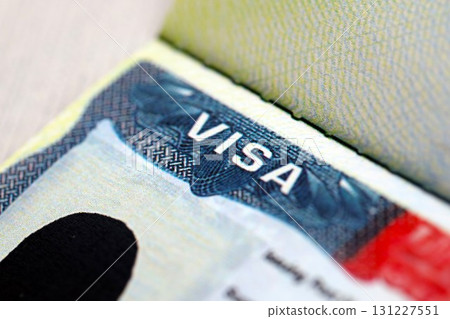 Visa stamp travel passport immigration macro emigration 131227551