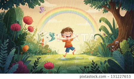My Laughing Adventure in the Rain and Rainbow 131227653
