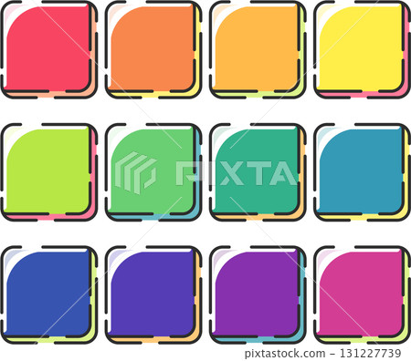簡單的方形圖標集 131227739