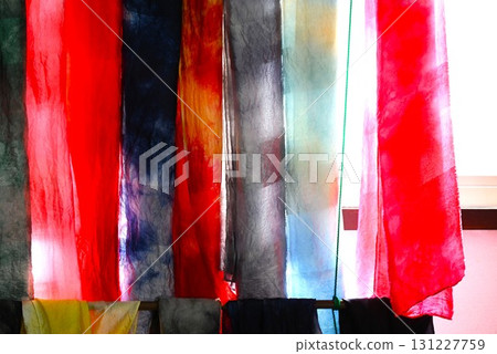 Japanese traditional craft "Silk weaving" - Japan silk - Three major natural materials (linen, cotton, silk) - Japan tourism travel background material 131227759