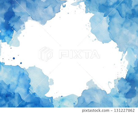 天藍色漆框透明背景02 131227862