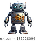 Old, rusty iron robot anime character 3D PNG clipart 131228094