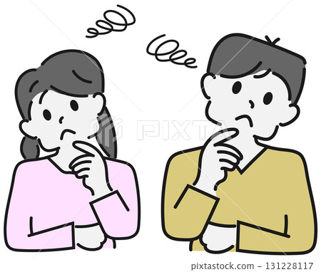 面部表情尷尬的年輕男女 面部表情尷尬的年輕男女 131228117