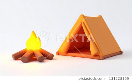 yellow tent on the white background 131228169