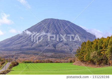 Mount Yotei towering against the autumn sky in Kutchan, Hokkaido [October] 131228198