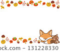 Simple frame illustration of autumn leaves, foxes and squirrels 131228330