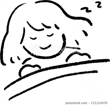 Illustration of a sleeping person Illustration of a sleeping person 131228476