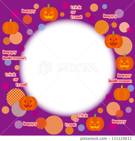 Halloween Frame White Space Jack O'Lantern Pumpkin 131228611