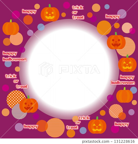 Halloween Frame White Space Jack O'Lantern Pumpkin 131228616