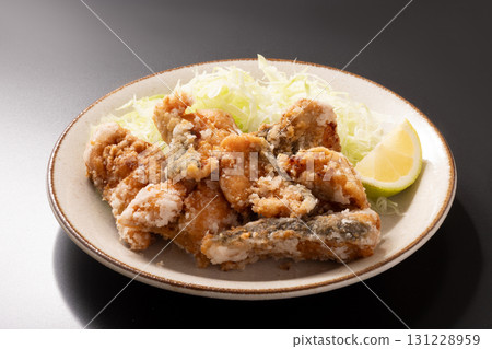 Fried salmon tatsutaage 131228959