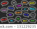 Neon speech bubble set with dialogue, colorful 131229235