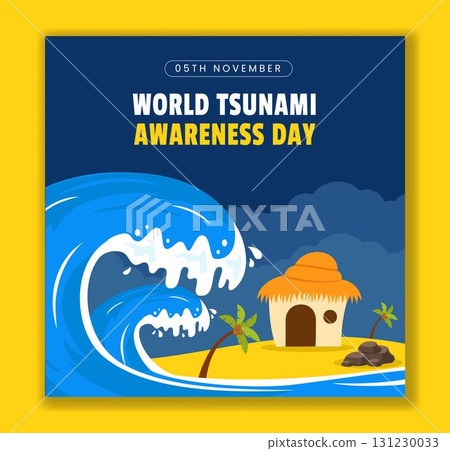 Flat Cartoon Templates Background Illustration for World Tsunami Awareness Day Design Flat Cartoon Templates Background Illustration for World Tsunami Awareness Day Design 131230033
