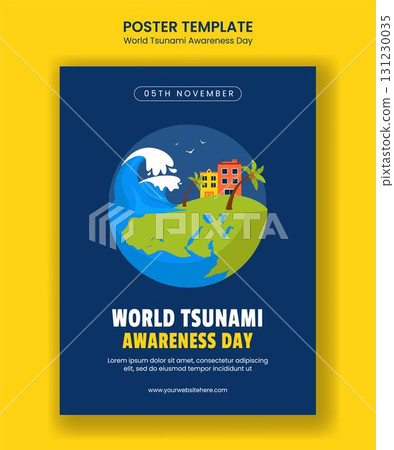 Vertical Poster Illustration of World Tsunami Awareness Day in Cartoon Templates Background Vertical Poster Illustration of World Tsunami Awareness Day in Cartoon Templates Background 131230035