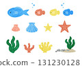 Heartwarming watercolor sea creatures set 131230128