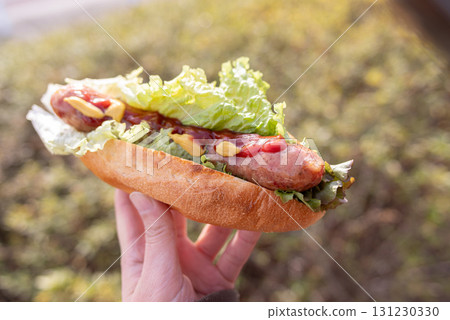 Delicious looking hot dog Delicious looking hot dog 131230330