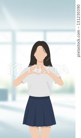 Heart pose with gratitude 131230390