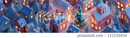 Beautiful Christmas night streetscape-3 131230434
