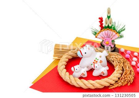 馬年新年材料可愛馬親子注連繩裝飾 131230505