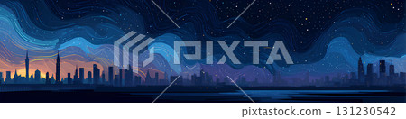 Starry sky and big city night view-2 Starry sky and big city night view-2 131230542