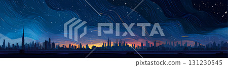 Starry sky and big city night view-2 131230545