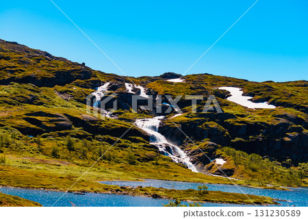 Landscape with mountain lake, Norway 131230589