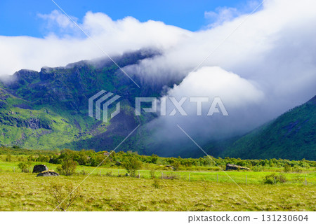 Mountain view, Gimsoya island Lofoten Norway 131230604