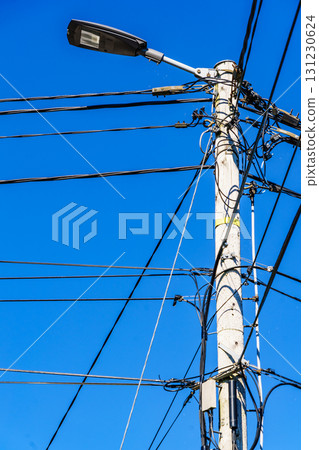 Power line voltage tower 131230624