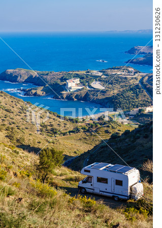 Caravan on coast in France Caravan on coast in France 131230626