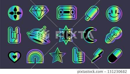 Y2k holographic sticker set Y2k holographic sticker set 131230682