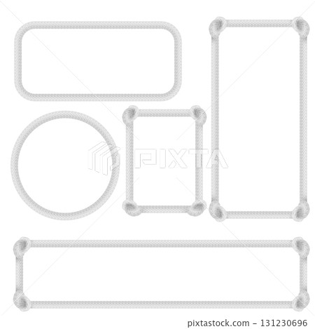 White rope frame borders with knot corners White rope frame borders with knot corners 131230696