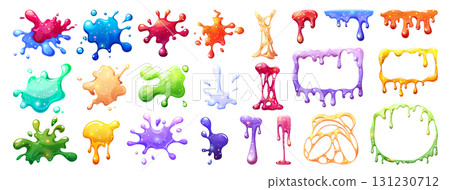 Color slime splashes and frames set Color slime splashes and frames set 131230712