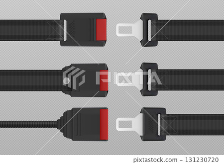 Modern seatbelts set on transparent background Modern seatbelts set on transparent background 131230720