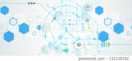Abstract computer technology and business concept with circuit board 131230782