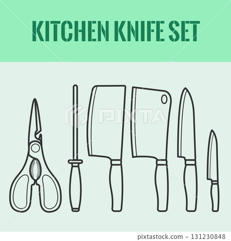 Kitchen knife set 131230848