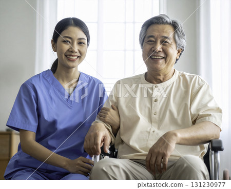 Care worker who is close to the elderly Care worker who is close to the elderly 131230977