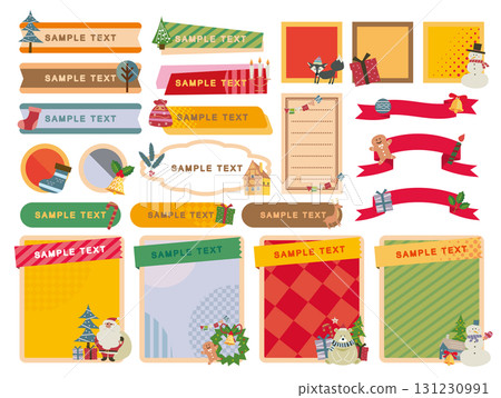 Cute hand-drawn Christmas illustration frame 131230991