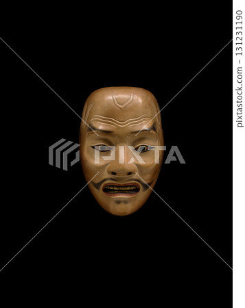 古董木製彩繪能劇面具“平塔” 131231190