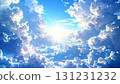 Blue sky with the sun shining through the clouds Blue sky with the sun shining through the clouds 131231232