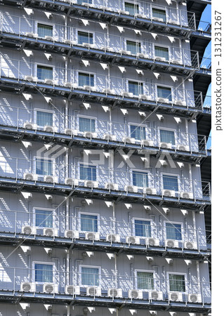 Yokohama cityscape in Japan: View of outdoor units lined up outside a business hotel Yokohama cityscape in Japan: View of outdoor units lined up outside a business hotel 131231267