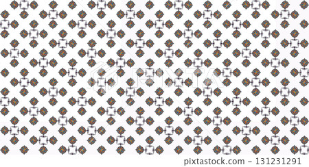 A repeating composition with alternating geometric patterns. Repeating pattern with alternating geometric designs on a white background. 131231291