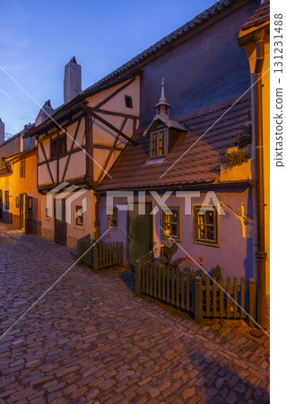 Golden Alley in Prague Castle, long row of small houses, Prague, Czech Republic Golden Alley in Prague Castle, long row of small houses, Prague, Czech Republic 131231488