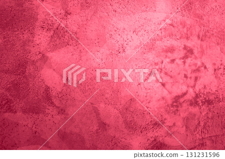 background, texture of concrete and stone in the color of 2023 viva magenta 131231596