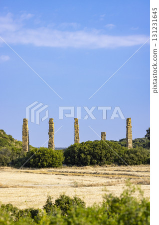 Aqueduct to Los Banales, Roman archaeological site near Uncastillo, Province of Zaragoza, Spain Aqueduct to Los Banales, Roman archaeological site near Uncastillo, Province of Zaragoza, Spain 131231645