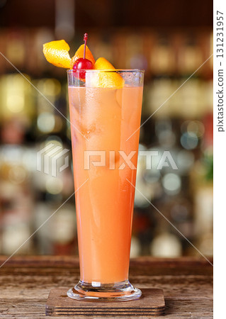 Pink cocktail on the bar Pink cocktail on the bar 131231957